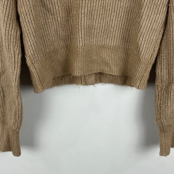 Unbranded Short Button Cardigan Size M Beige Long Sleeve V Neck Stretch Acrylic - Picture 8 of 8